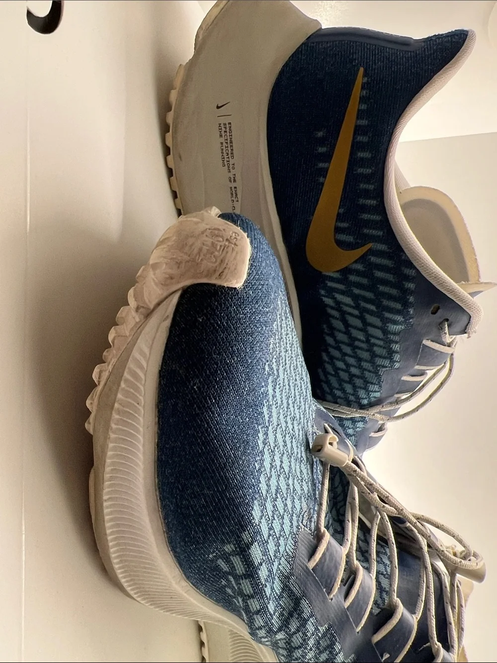 Nike Men’s Blue Sneakers with Gold Swoosh